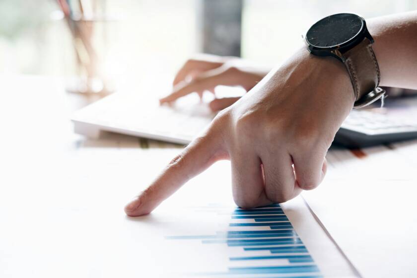 Businessman working with financial report. Concept for business, finance, market research, analytics