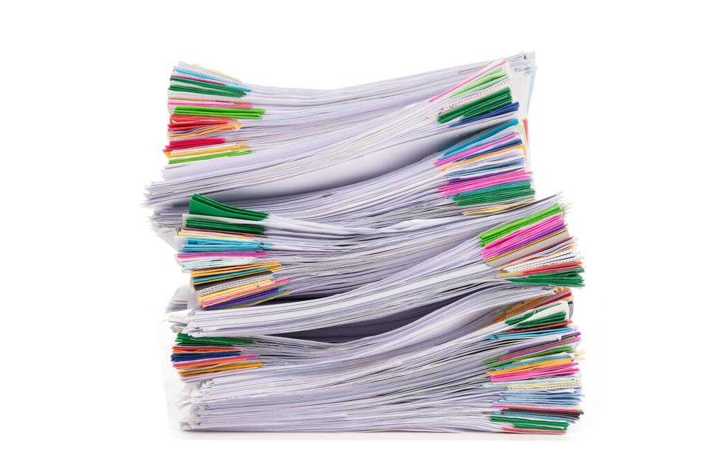 Stack of Documents isolated on white background